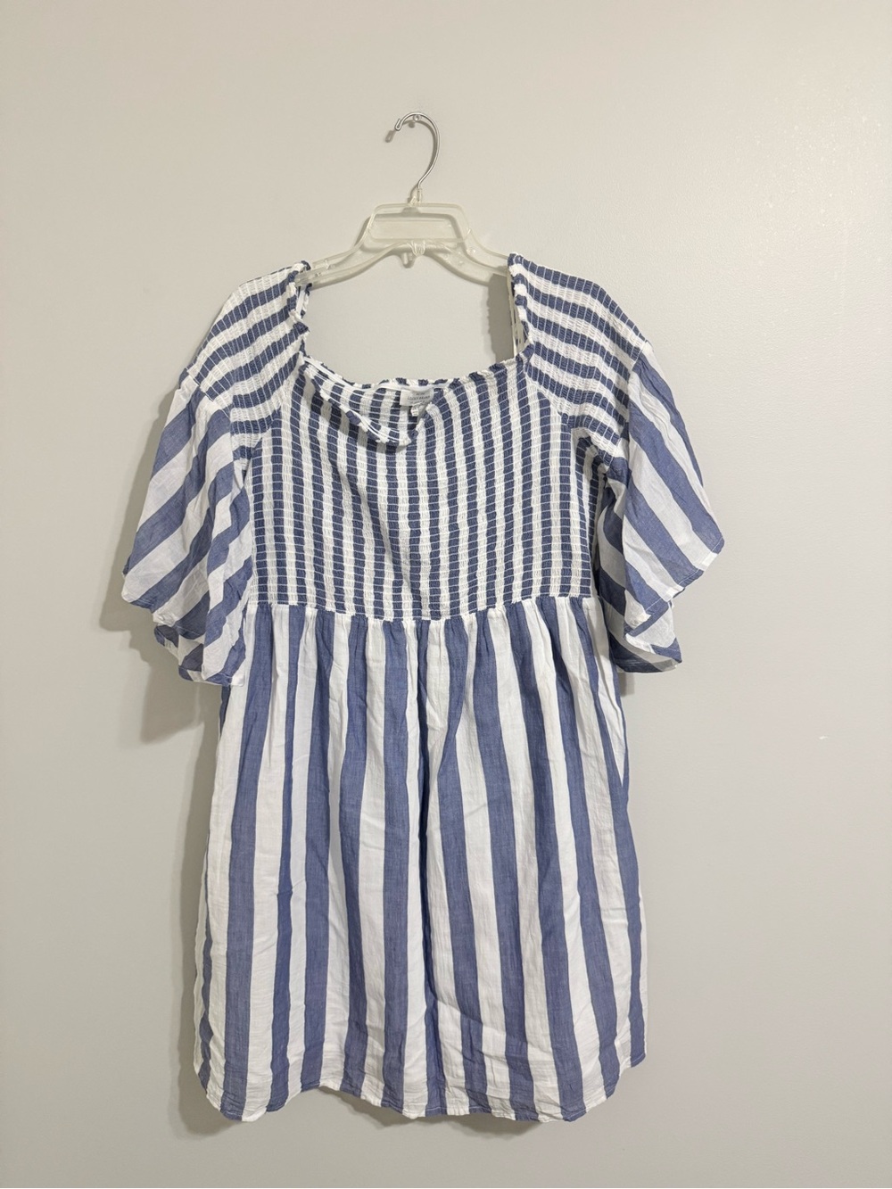 Lucky Brand Blue and White Striped Midi Dress